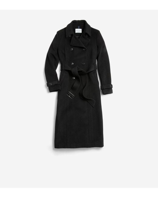 Black flared top trench coat