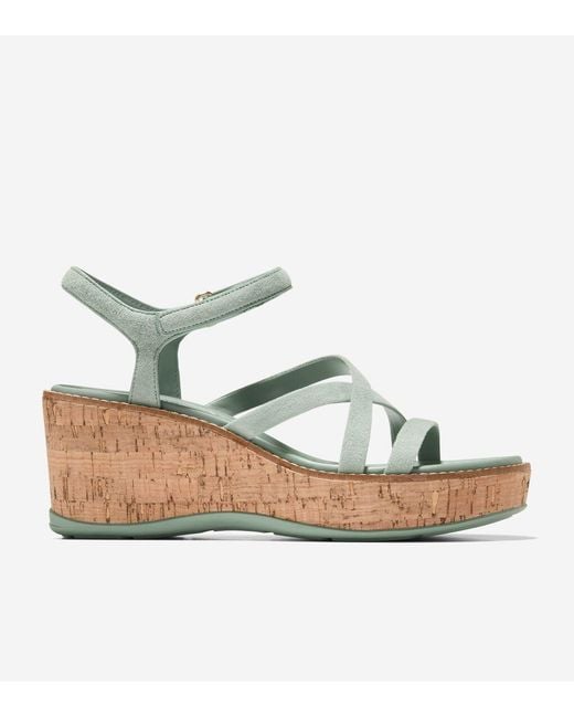 Cole Haan Metallic Women's Grand Ambition Azzura Strappy Wedge Sandal
