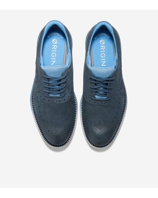 Cole Haan Men's Øriginalgrand Ultra Waterproof Wingtip Oxfords in Blue ...