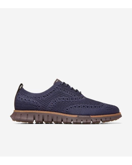Cole Haan Blue Men's Zerøgrand Remastered Stitchlitetm Wingtip Oxfords for men