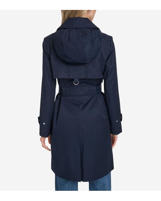 Cole Haan Blue Women's Belted Trench Coat