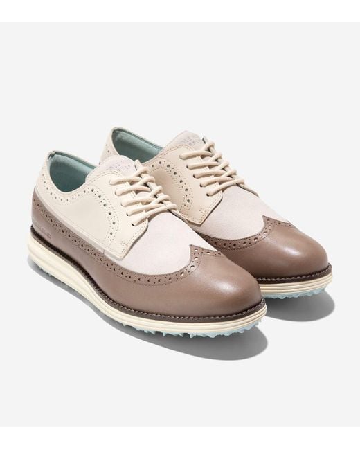 Cole Haan White Men's Øriginalgrand Waterproof Wingtip Oxford Golf Shoes for men