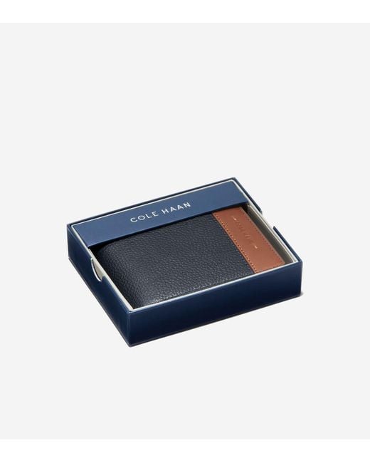 Cole Haan Blue Men's Triboro Leather Wallet for men