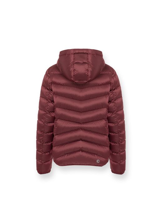 Piumino Trapuntato Con Cappuccio, Colore Dark Passion, Taglia di Colmar in Red