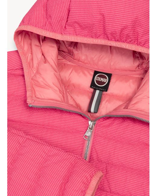 Giacca Con Cappuccio Stampata Vichy, Colore Blusher-Diva, Taglia di Colmar in Red