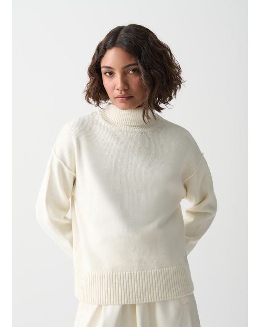 Pull À Col Roulé Ample, Couleur, Taille Colmar en coloris White