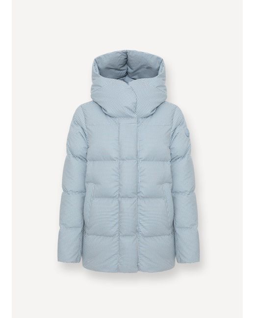 Piumino Pied De Poule Con Maxi Cappuccio, Colore Polar Pied De Poule, Taglia di Colmar in White