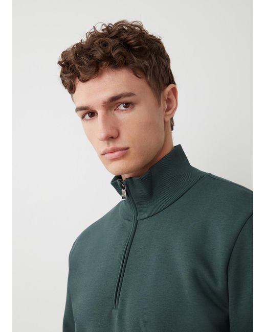 Felpa Mezza Zip A Collo Alto, Colore Bottle, Taglia di Colmar in Green da Uomo