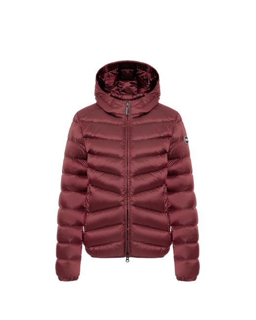 Piumino Trapuntato Con Cappuccio, Colore Dark Passion, Taglia di Colmar in Red