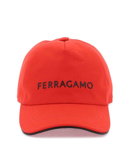 Cappello Baseball Con Logo di Ferragamo in Red da Uomo