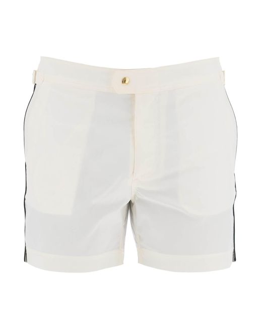 Tom Ford Blue "Contrast Piping Sea Bermuda Shorts for men
