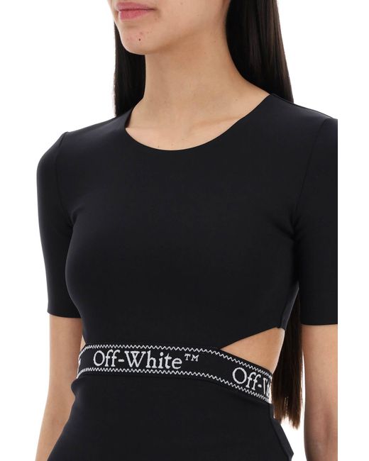 Off-White c/o Virgil Abloh Black Off- "Logo Band T-Shirt With Cut Out Design
