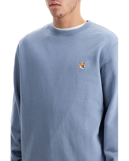 Maison Kitsuné Blue 'Fox Head Patch Sweatshirt With for men