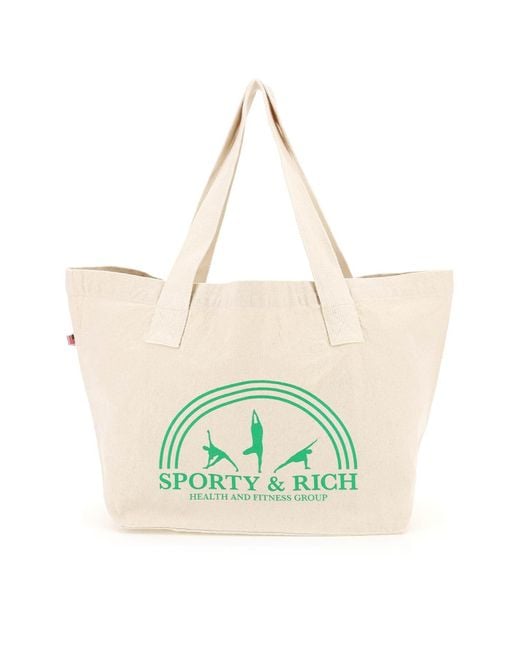 Sporty & Rich Natural Sporty Rich 'fitness Group' Canvas Tote Bag