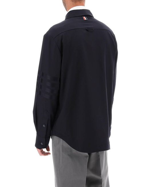 Thom Browne Blue 4 Bar Shirt In Light Wool for men