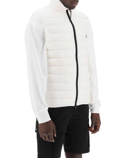 Stone Island White Lightweight Puffer Vest In R-nylon Down-tc for men
