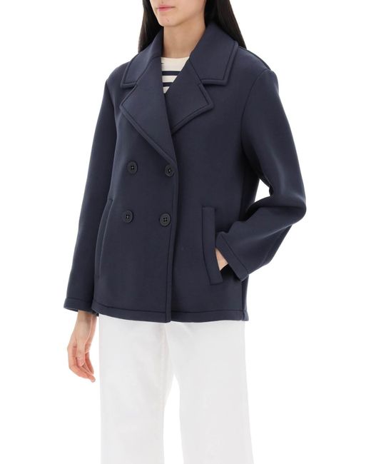 Weekend by Maxmara Blue Kaya Peacoat In Piquet Jersey