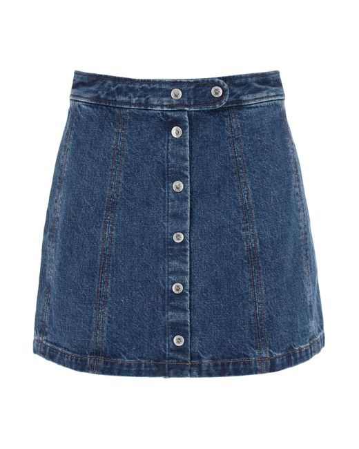 A.P.C. Blue Poppy Denim Mini Skirt