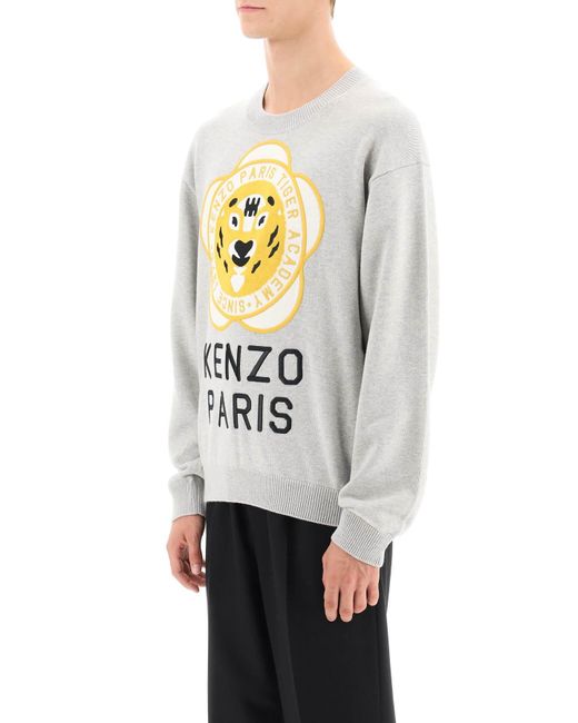 KENZO White Tiger Academy Crew Neck Sweater for men