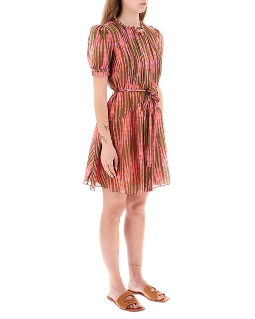 Saloni Red 'penny' Mini Shirt Dress