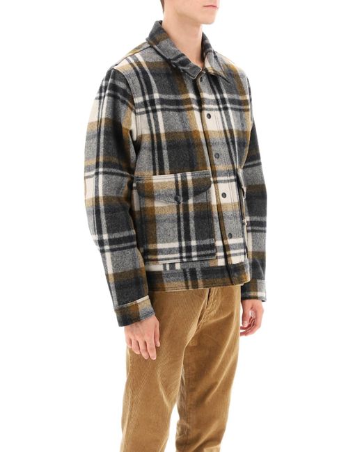 Filson Black Mackinaw Wool Overshirt for men