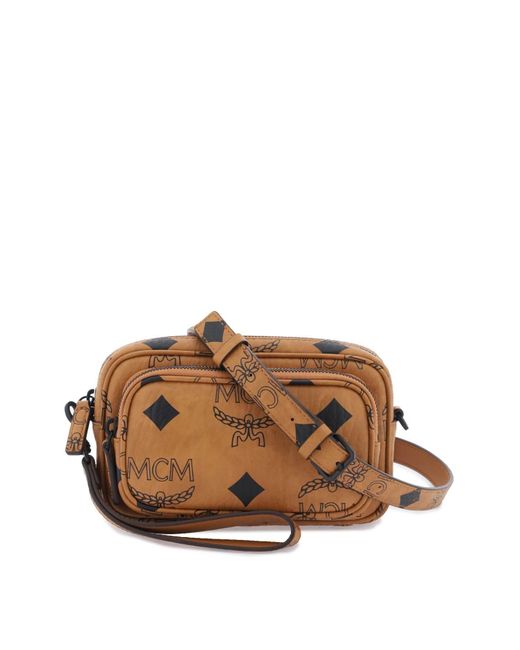 MCM Brown Maxi Visetos Aren Mini Bag