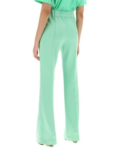 Fendi Green Flared Pants With Logo Tape