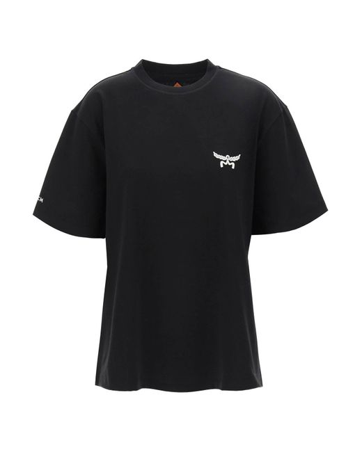 MCM Black Laurel Embroidered T-Shirt
