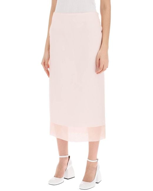 Sportmax Pink "double-layered Organza Skirt With