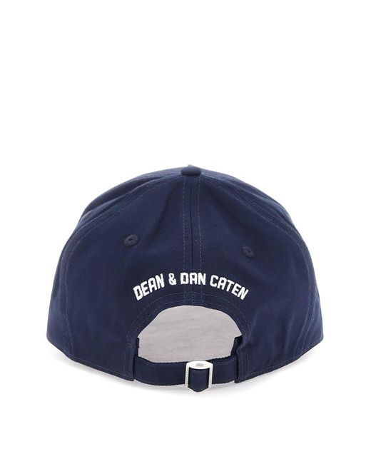 Cappello Baseball Con Patch Ricamato di DSquared² in Blue da Uomo