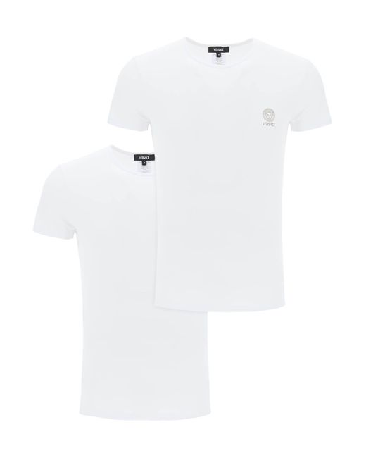 Bi Pack T Shirt Intime Medusa di Versace in White da Uomo