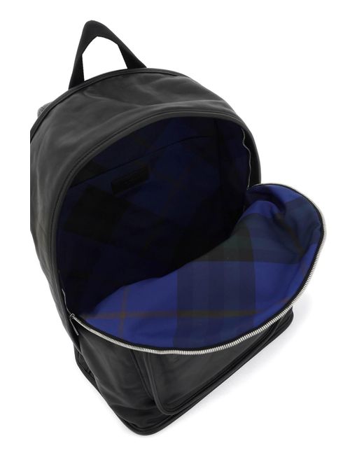 Burberry Black "crinkled Leather Shield Backpack for men