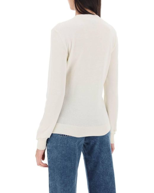 A.P.C. White Cotton Victoria Pullover Sweater