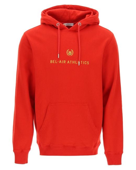 BEL-AIR ATHLETICS Red Academy Crest Hoodie for men