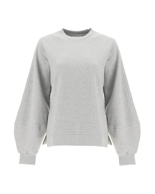 Ganni Gray Software Isoli Puff Sleeve Sweatshirt