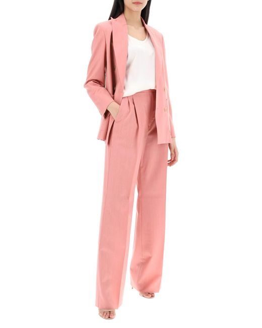 Max Mara Pink Double-Breasted Tailored Mantide