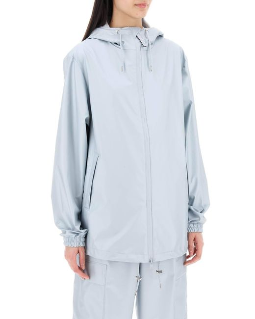 Rains Blue Storm Breaker Hooded Jacket With