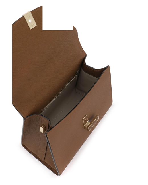 Valextra Brown Medium Iside Top Handle Bag