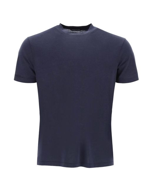 Tom Ford Blue Cottono And Lyocell T-Shirt for men
