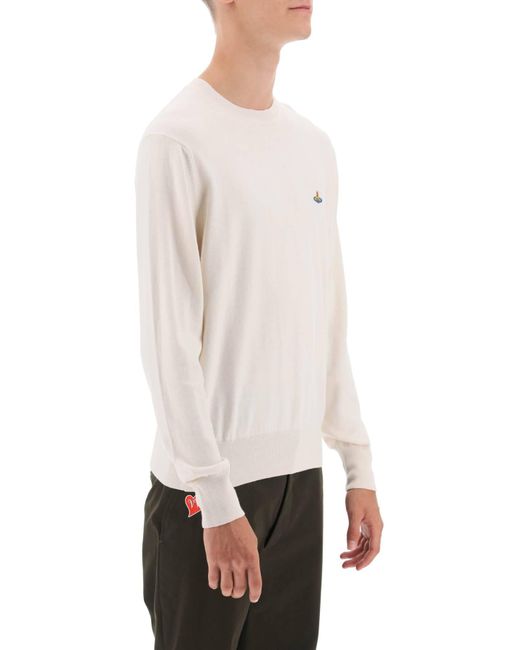 Pullover In Cotone Organico E Cashmere di Vivienne Westwood in White da Uomo