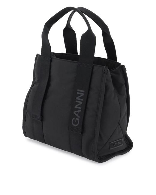 Ganni Black Tech Tote Bag