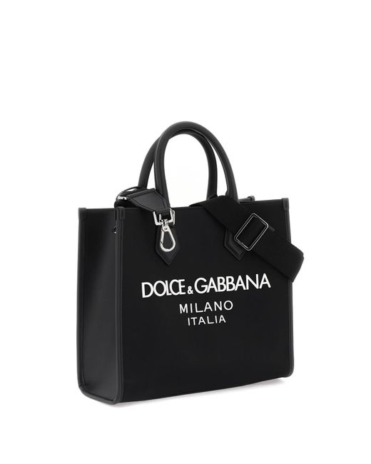 Dolce & Gabbana Black Nylon Small Tote Bag for men