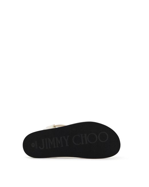Jimmy Choo White Blaise Flat Sandals