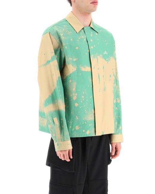 OAMC Green System Smudge Shirt With Silk Patch for men