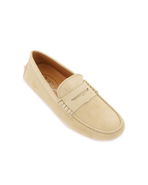 Tod's Natural Gommino Bubble Leather Loafers