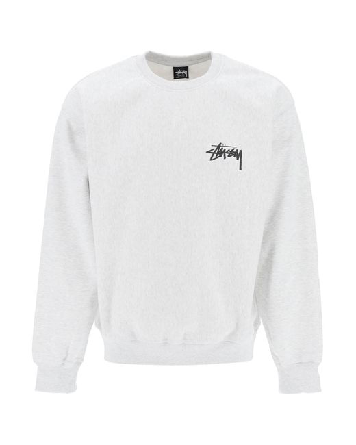 Stussy White Sweatshirt With Back Logo Print for men