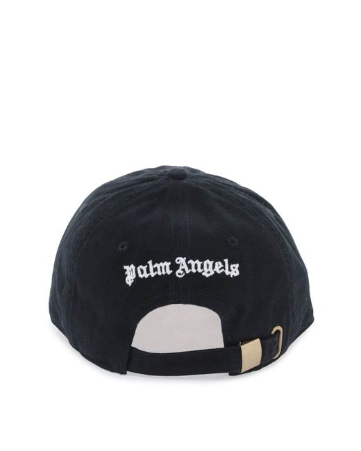 Palm Angels Black Logo-embroidered Cotton Cap for men
