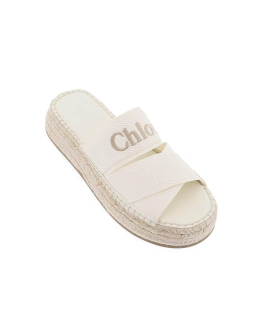 Chloé White Chloe' Mila Flatform Slides