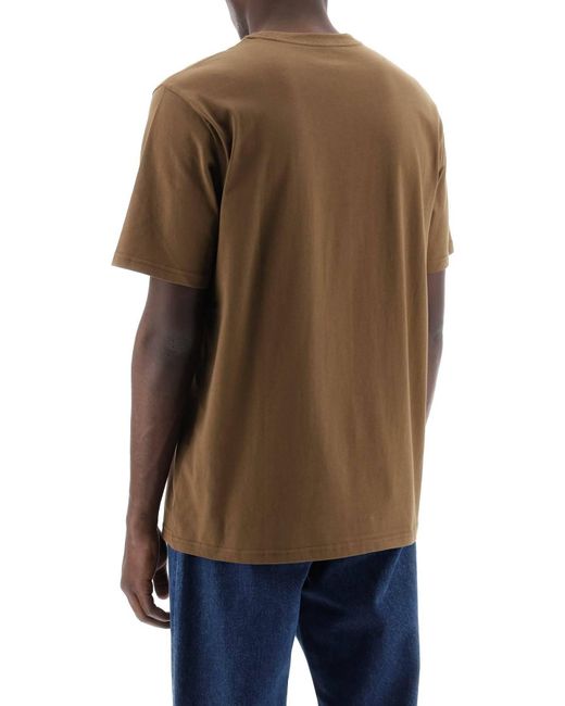 Carhartt Brown T-Shirt With Chest Pocket for men