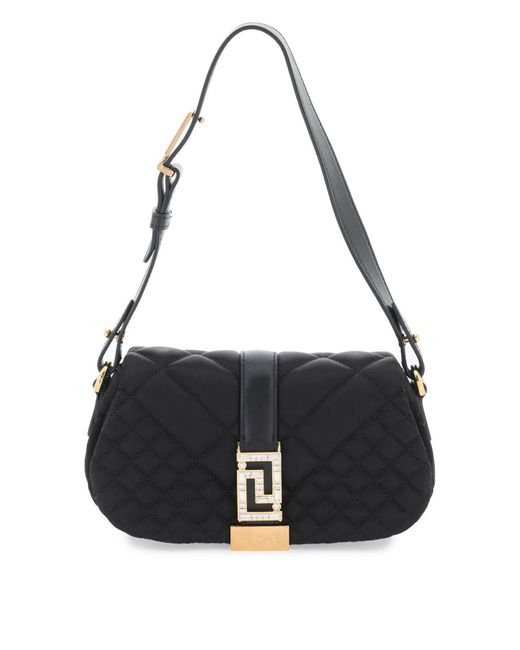 Versace Black Greca Goddess Satin Mini Bag